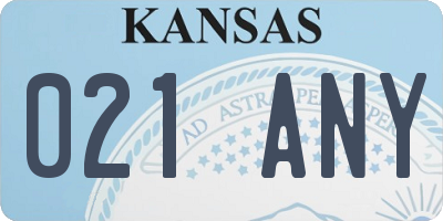 KS license plate 021ANY