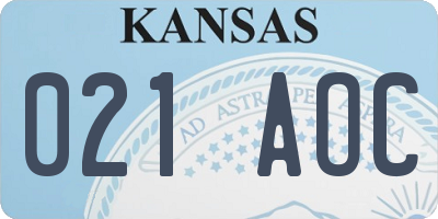 KS license plate 021AOC