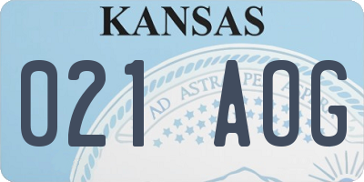 KS license plate 021AOG
