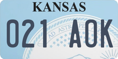 KS license plate 021AOK