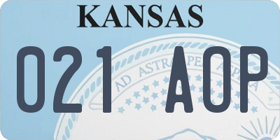 KS license plate 021AOP