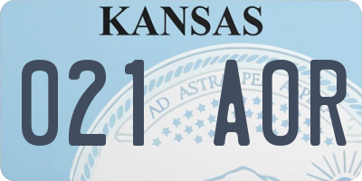KS license plate 021AOR