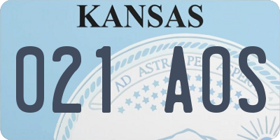 KS license plate 021AOS