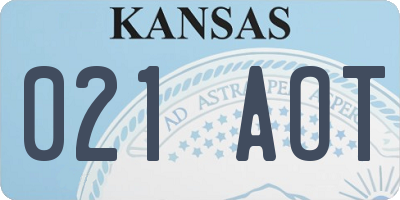 KS license plate 021AOT