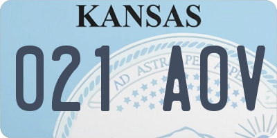 KS license plate 021AOV