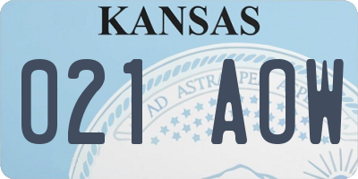 KS license plate 021AOW