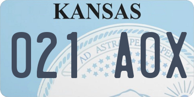 KS license plate 021AOX