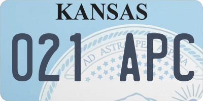 KS license plate 021APC