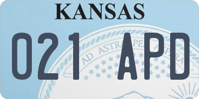 KS license plate 021APD