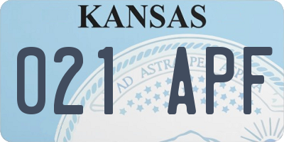 KS license plate 021APF
