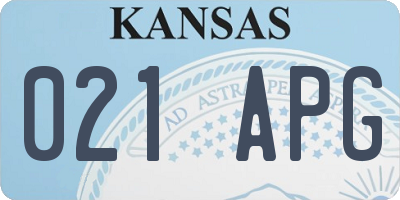 KS license plate 021APG