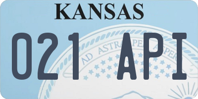 KS license plate 021API