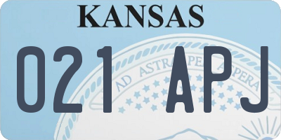 KS license plate 021APJ