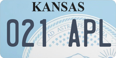 KS license plate 021APL