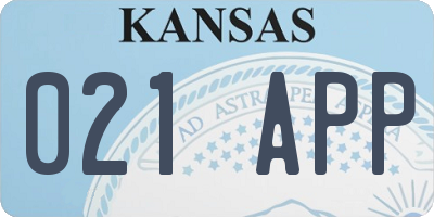 KS license plate 021APP