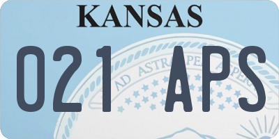 KS license plate 021APS