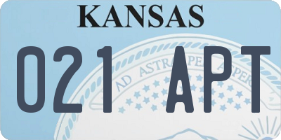 KS license plate 021APT
