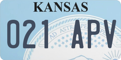 KS license plate 021APV