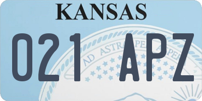 KS license plate 021APZ