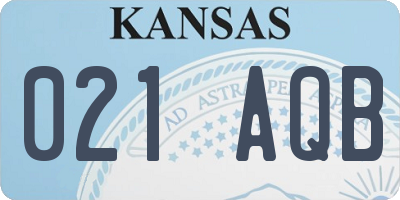 KS license plate 021AQB