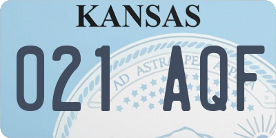 KS license plate 021AQF