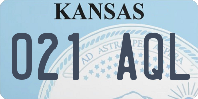 KS license plate 021AQL