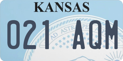 KS license plate 021AQM