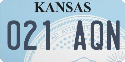 KS license plate 021AQN