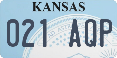 KS license plate 021AQP