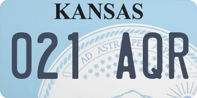 KS license plate 021AQR