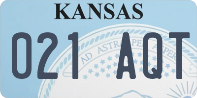 KS license plate 021AQT