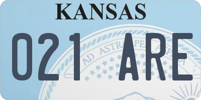 KS license plate 021ARE