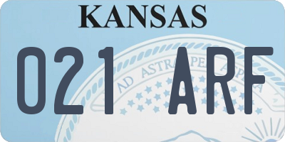 KS license plate 021ARF