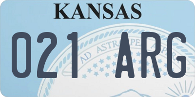 KS license plate 021ARG