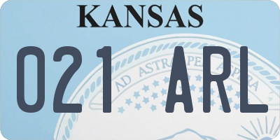 KS license plate 021ARL