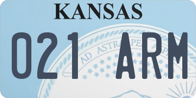 KS license plate 021ARM