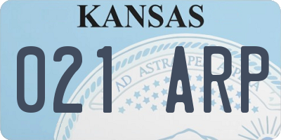 KS license plate 021ARP