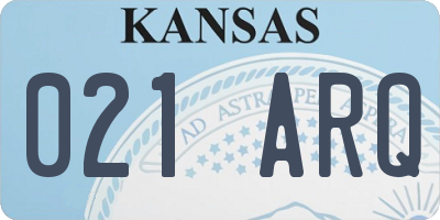 KS license plate 021ARQ