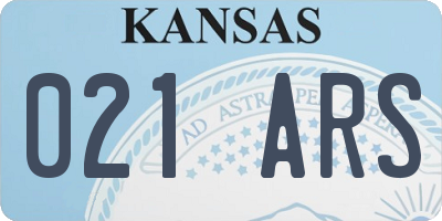 KS license plate 021ARS