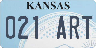 KS license plate 021ART