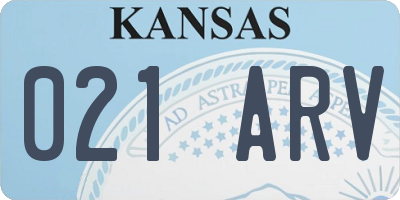 KS license plate 021ARV