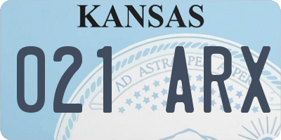 KS license plate 021ARX