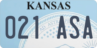 KS license plate 021ASA