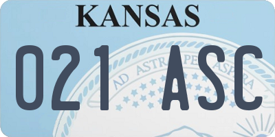 KS license plate 021ASC