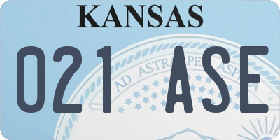KS license plate 021ASE