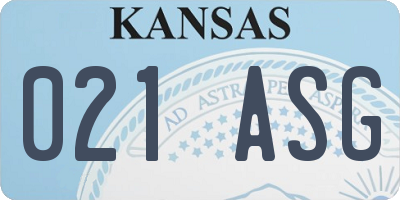 KS license plate 021ASG