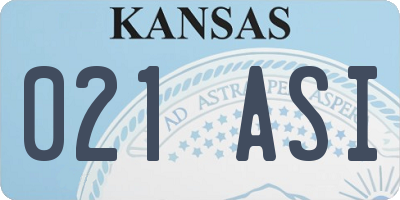 KS license plate 021ASI