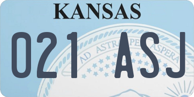 KS license plate 021ASJ