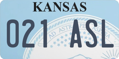 KS license plate 021ASL