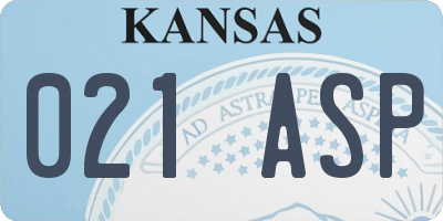 KS license plate 021ASP